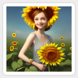 Sunflowers on a Summers Day Sticker